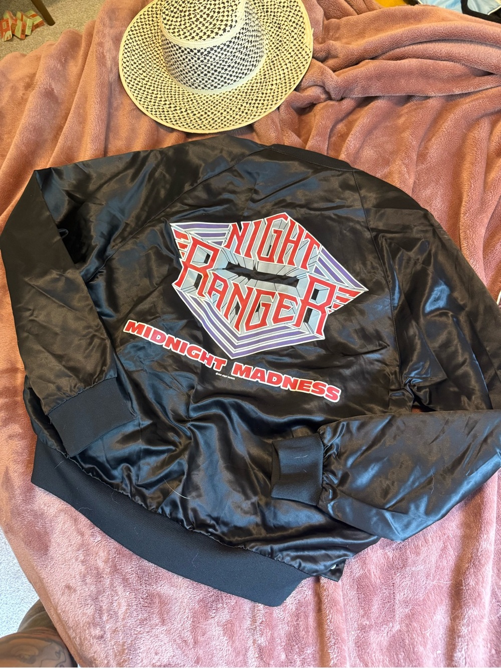 Vintage 1983 Night Ranger Midnight Madness satin bomber jacket near perfect